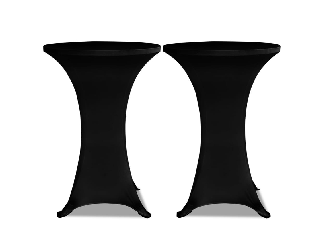 Maison Exclusive - Toalha De Mesa Elástica Ø80, Preta / 2 Peças