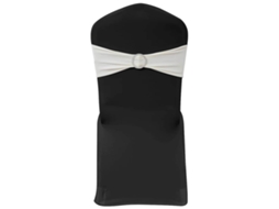 Banda Decorativa Para Cadeira, Elástico, Em Creme Com Fivela Diamante