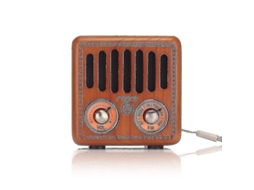 Rádio Retrô, Alto Falante Bluetooth Vintage, Rádio Fm De Madeira De Nogueira Com Niuniu Blue Olysi Shop