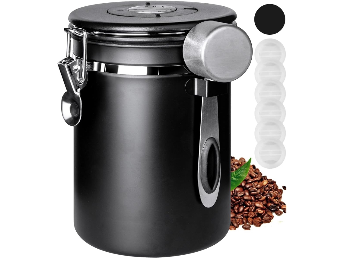 Pote Hermético, Em Aço Inoxidável, Com Tampa, Para Café, Para Organização Doméstica Na Cozinha E Bancada