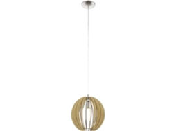 Candeeiro Suspenso EGLO 300 Cossano (Castanho - E27 - 1 x 60 W - Madeira e Aço)