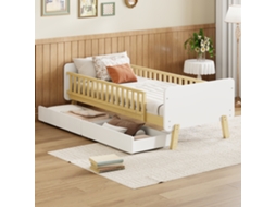 Cama Infantil 90x190 2 Gavetas Madeira Maciça Branca VELTRIX
