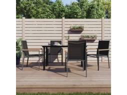 Cadeiras De Jardim 4 Pcs 55x61,5x90 Textilene E Aço Preto Dkd Home Decor