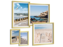 Conjunto De Pinturas Paisagens Litorâneas Praianas Espelharte (5 Peças)