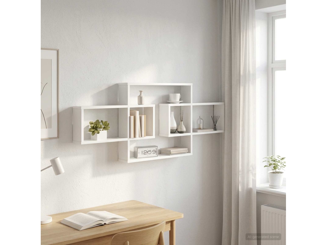 Vidaxl Prateleira De Parede Branco 130 X 10 X 50 Cm