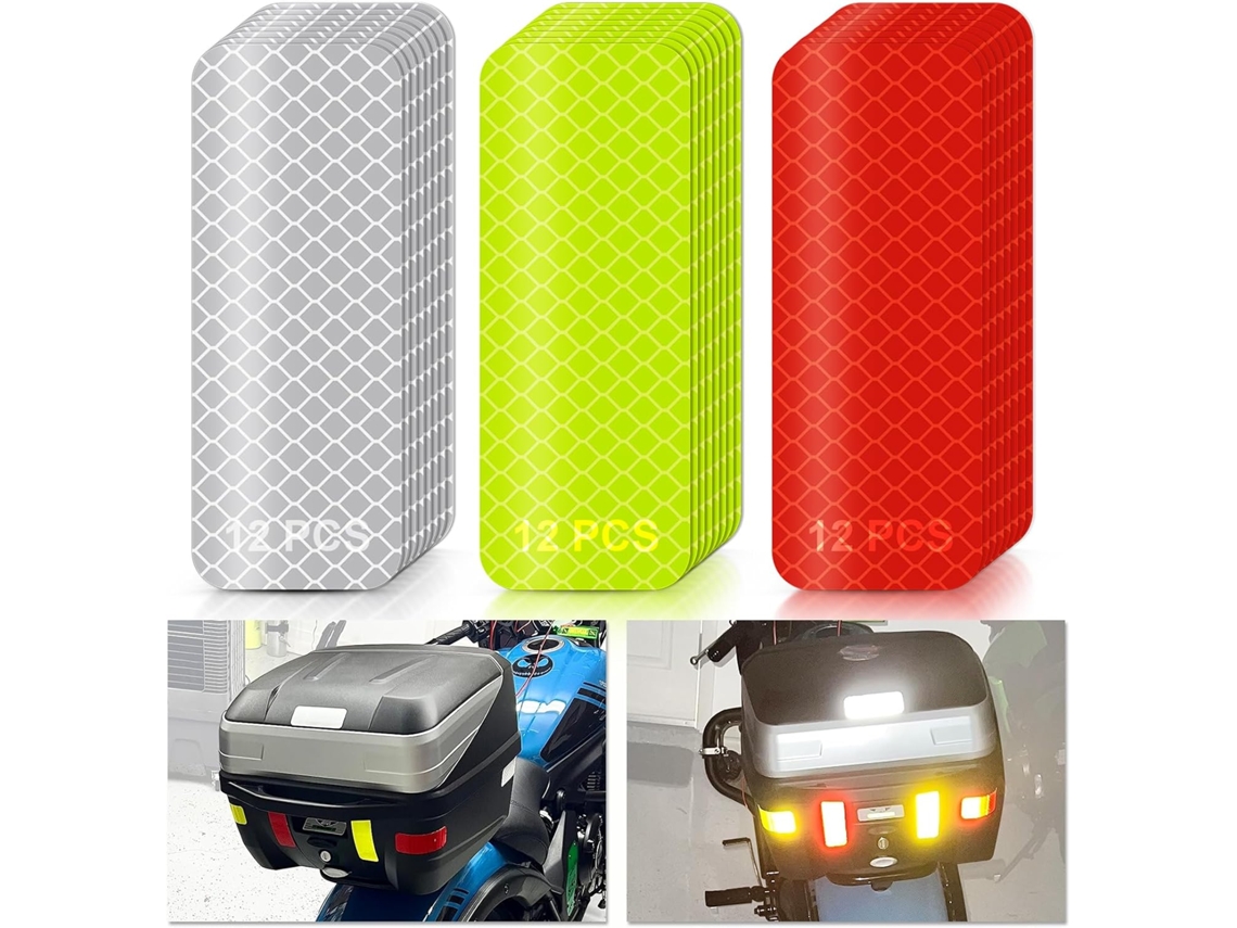 36 Adesivos Refletores de Alta Visibilidade, Fita Refletora, Impermeável, para Carro, Moto, Bicicleta, Reboque, Capacete ZYBLSSBB