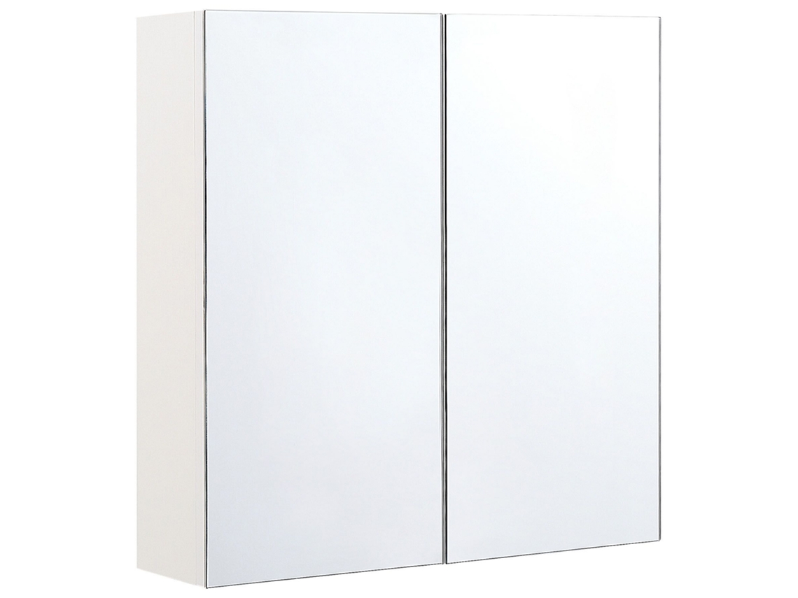Armário de casa de banho BELIANI Navarra de Contraplacado de madeira Branco 60x14x60