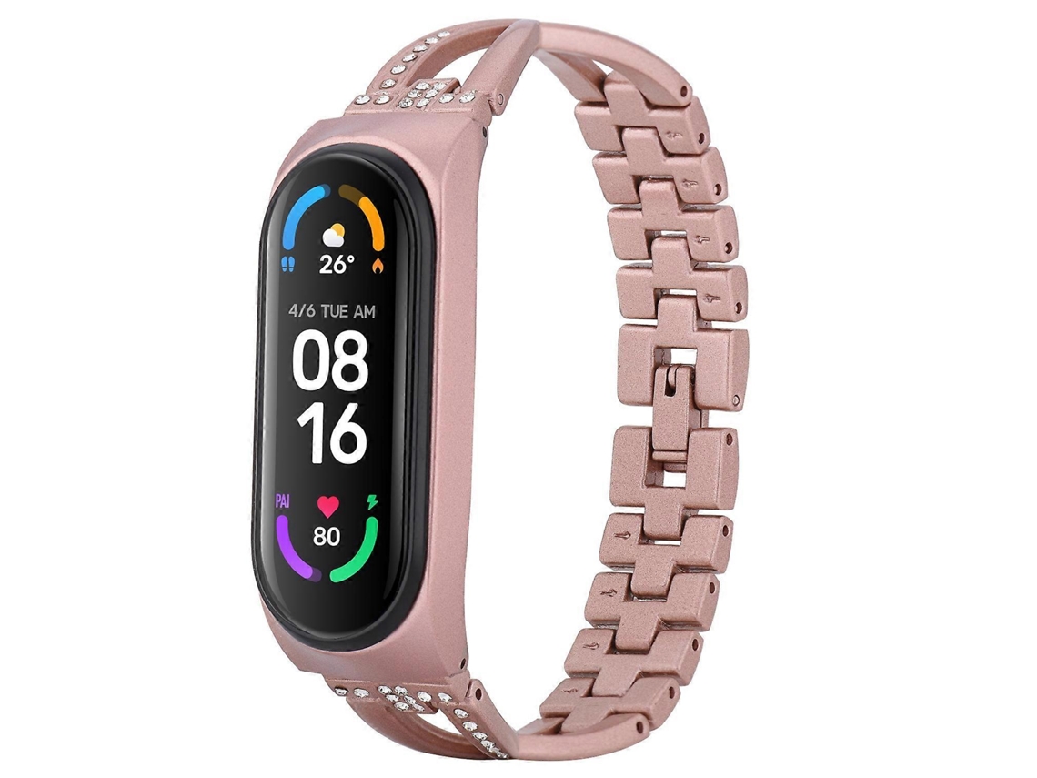 Pulseira De Liga Metálica Em Formato De X Com Diamante Para Xiaomi Mi Band 4/3