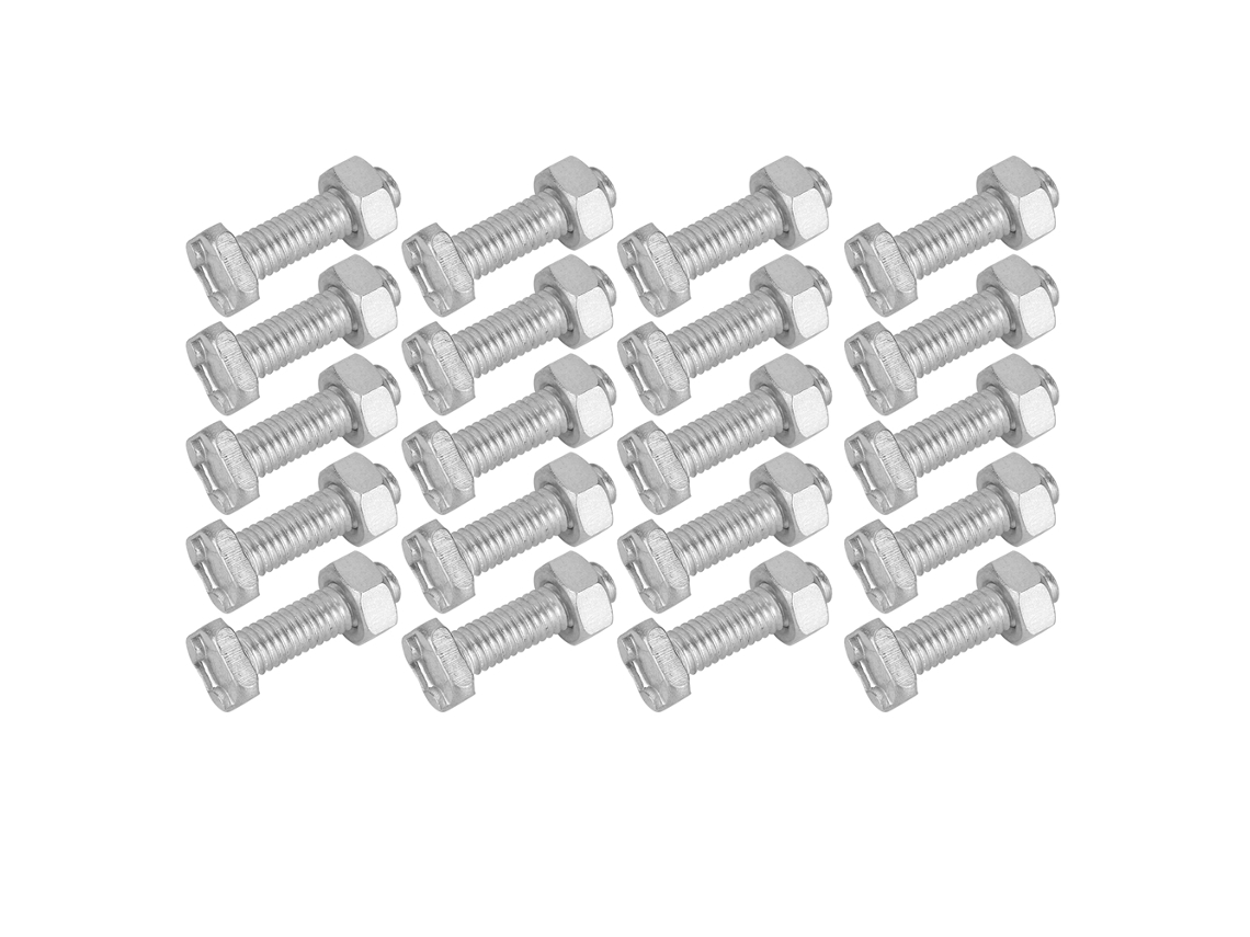 Conjunto De 20 Parafusos M6x22 E Porcas Alumínio Para Estufa 22mm