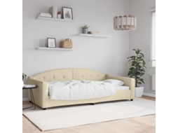 Vidaxl Sofá-cama 100x200 Cm Tecido Cor Creme