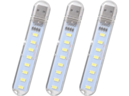 Luminária Noturna Led Usb Ultrabrilhante Em Plástico Branco Com 8