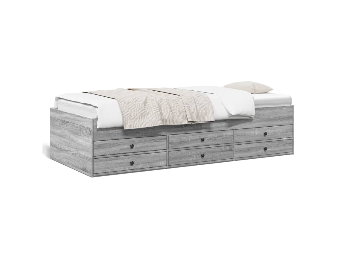 Sofá Cama com Gavetas Cinzento Sonoma MAISON EXCLUSIVE (75x190 cm)