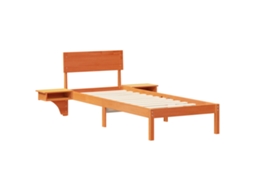 Conjunto 1 Estrado De Cama Plataforma Vidaxl Castanho Madeira De Pinho Maciça (75 X 190 Cm)