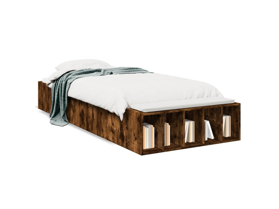 Estrutura de Cama 90x200 cm Derivados de Madeira Carvalho Fumado MAISON EXCLUSIVE