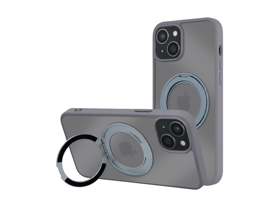 Capa Magsafe Para Iphone 14 Plus / 15 Plus Híbrida Com Anel De Suporte