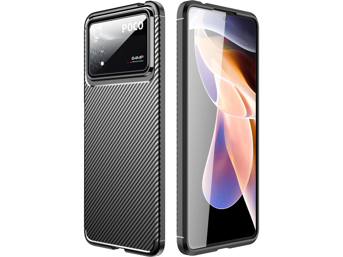 Capa Antichoque para Xiaomi Poco X4 Pro 5G HONGWE. Textura Macia Resistente Preto