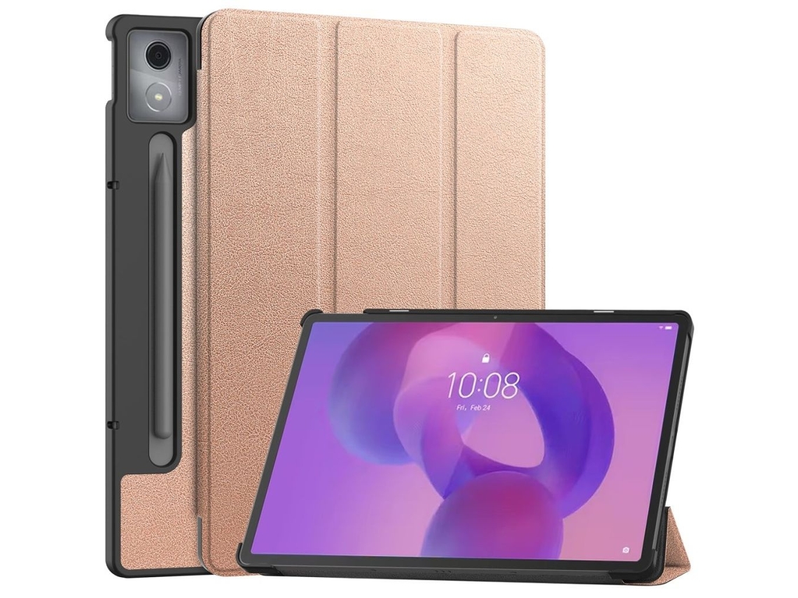 Capa Para Lenovo Idea Tab Pro Com Suporte - Ouro Rosa
