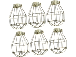 Conjunto De 6 Protetores De Lâmpada De Metal Estilo Gaiola Vintage, Capa Para Luminária Suspensa.