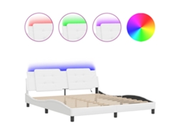 Bed Frame, Bed Frames Vidaxl Branco Couro Artificial (180 X 200 Cm)