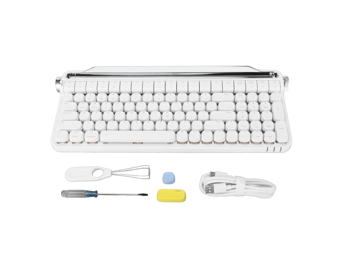 Teclado Mecânico Estilo Máquina de Escrever LAXISCREED Rgb Bluetooth