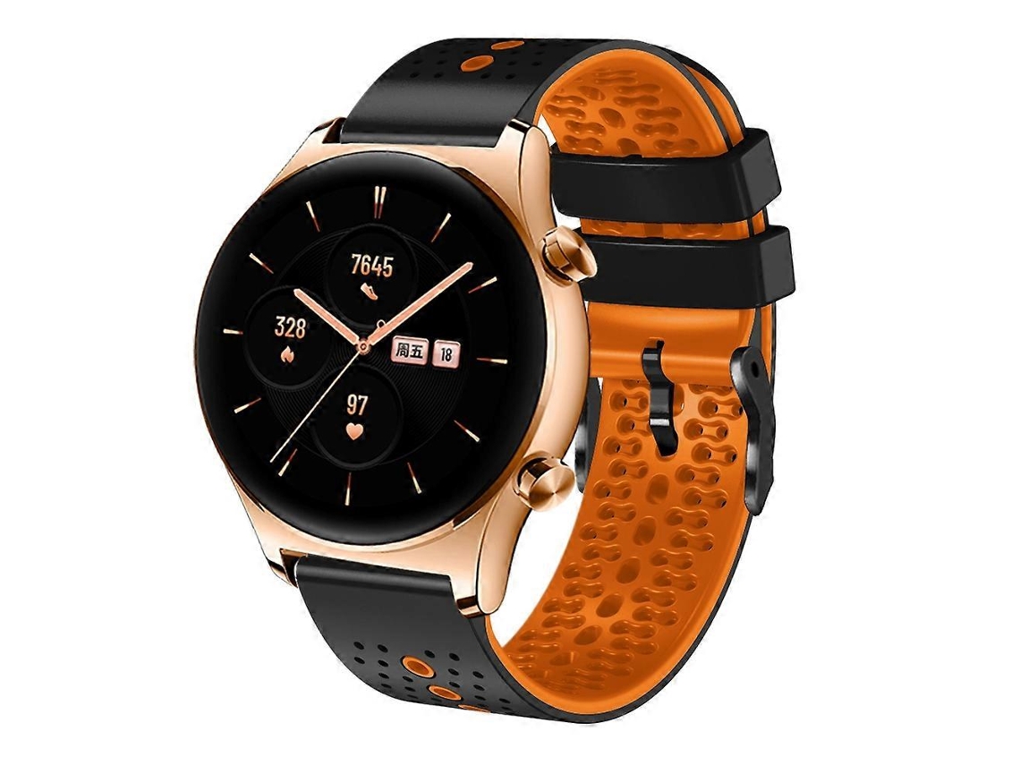 Pulseira De Silicone Perfurada Bicolor De 22 Mm Para O Relógio For Honor Gs 3.