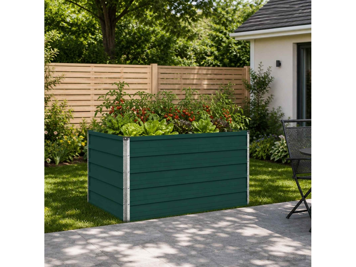Vidaxl Cama De Jardim Elevada Verde 100 X 80 X 55 Cm