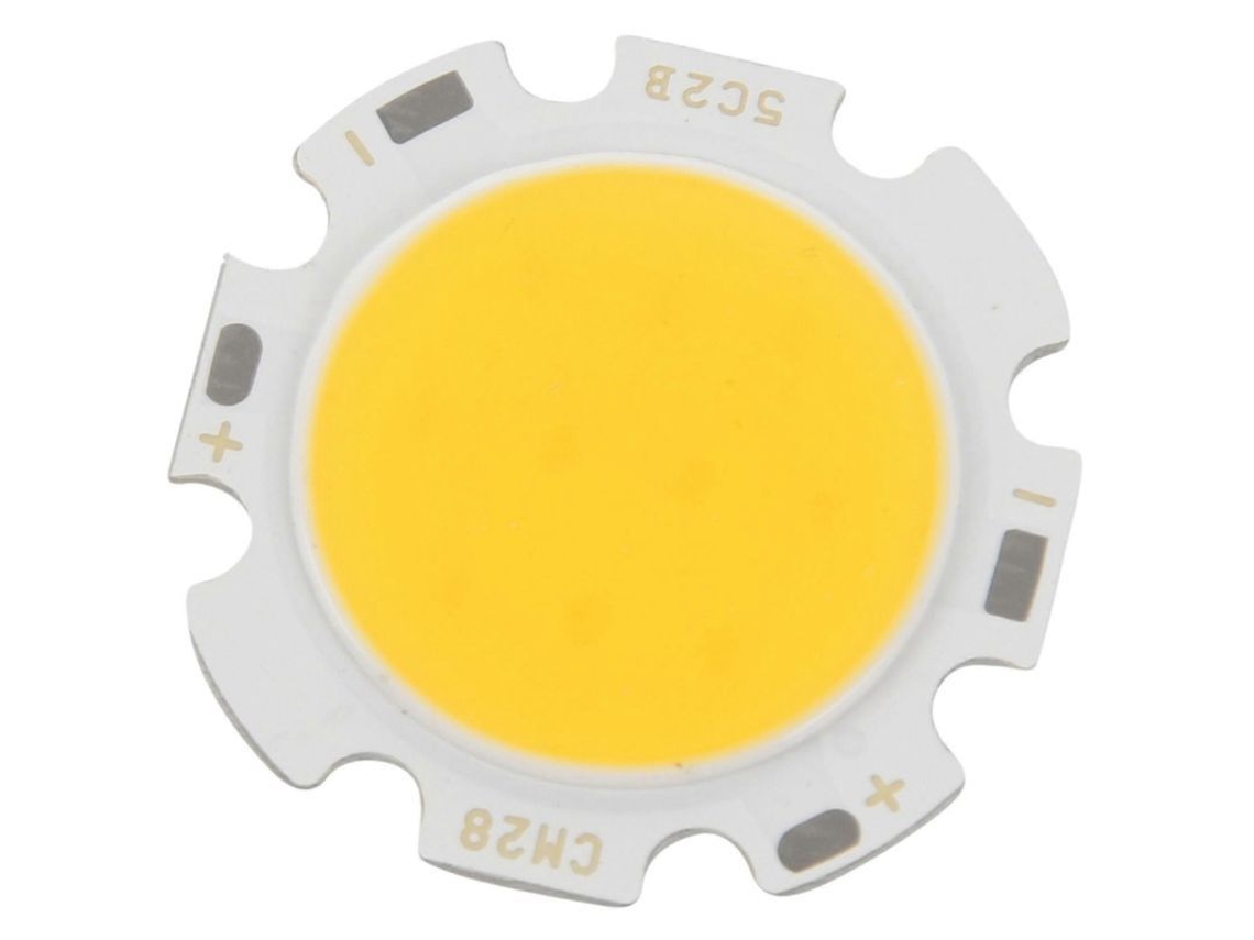 Chip de Led Cob Redondo 5w Nova Line Luz Branca Quente Dc15-17v 180° | S/MARCA