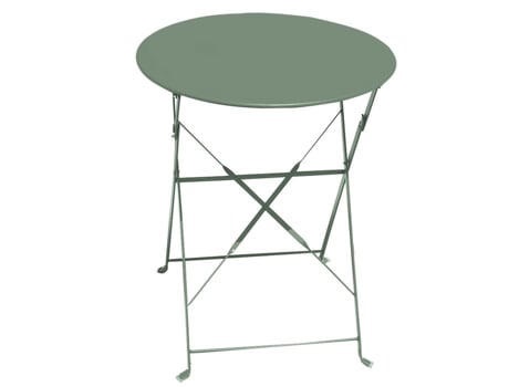 Mesa De Jardim Dobrável Em Aço Redonda Verde Claro 60x70cm Imagin
