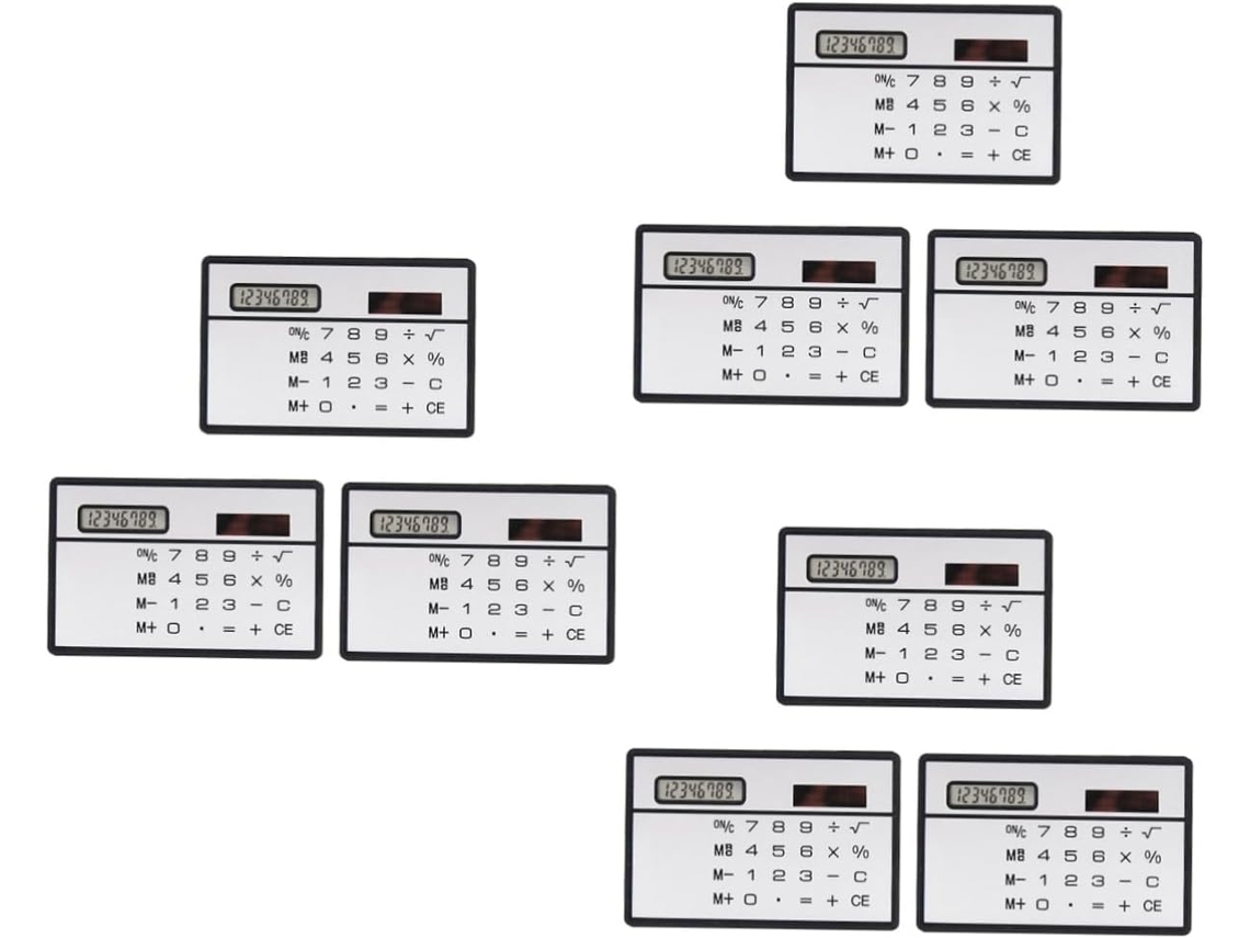 Conjunto Com 3 Calculadoras Solares Portáteis Ultracompactas Para Escritório E Estudantes, Cores Sor Gokoco