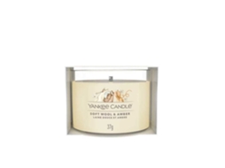 Yankee Candle Candela Perfumada Votiva Em Vidro Lana Suave Âmbar