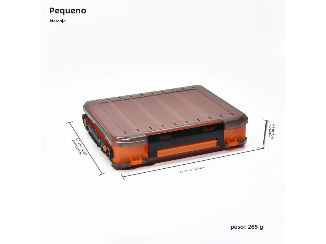 (pequena, Laranja) Caixa De Ferramentas De Pesca Dupla Face, Caixa De Isca De Plástico