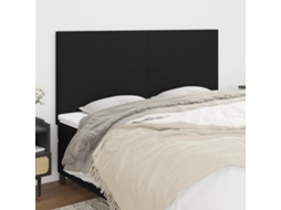 Vidaxl Cabeceira Preta 160x5x118/128 Cm Tecido