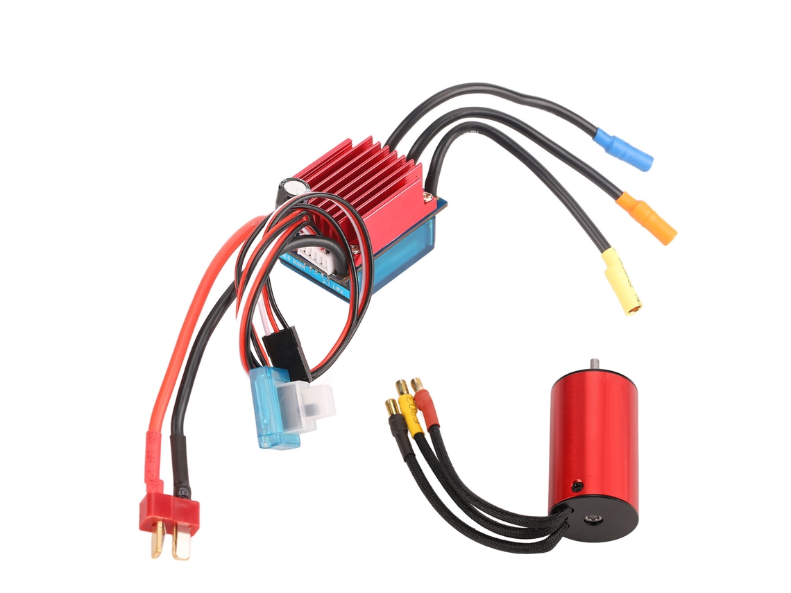 Kit Motor Brushless 2845 3700kv Esc 35a Impermeável Para Carro Rc 1/12 Traxxas Hsp