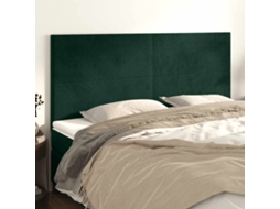 Vidaxl Cabeceira Verde Escuro 180x5x118/128 Cm Veludo