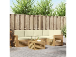 Vidaxl Conjunto De Sofás Para Exterior 6 Unid. Branco E Creme