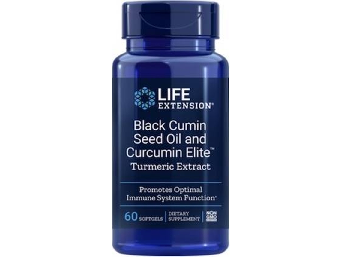 Suplemento Alimentar LIFE EXTENSION Semente De Cominho Preto Com Extrato De Cúrcuma Elite De Curcumina (60 cápsulas)