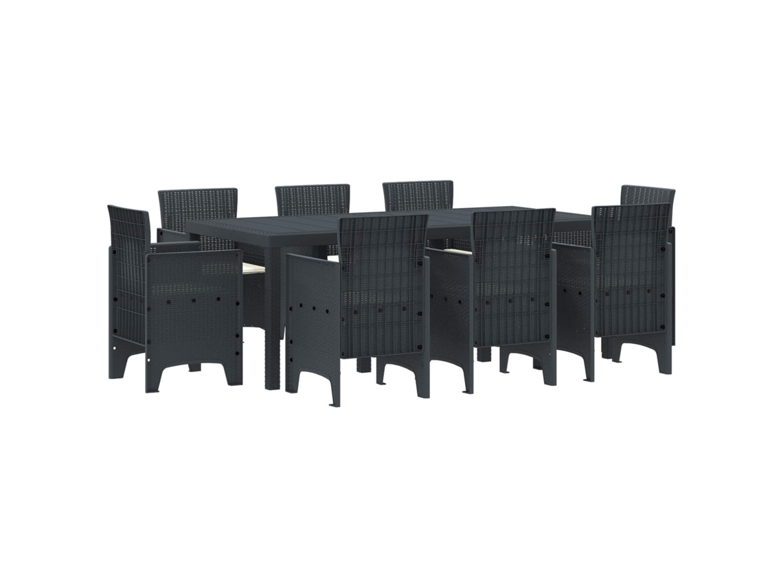 Maison Exclusive - Conjunto De Jantar Para Jardim 9 Pcs Antracite Polipropileno