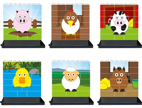 Blocos de Construção  Puzzle Up Animais de granja (Idade Mínima: 3 anos - 84 peças)