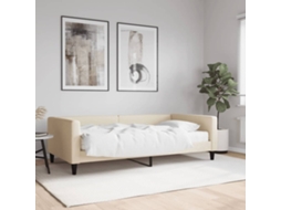 Vidaxl Sofá-cama Com Colchão 100x200 Cm Tecido Cor Creme