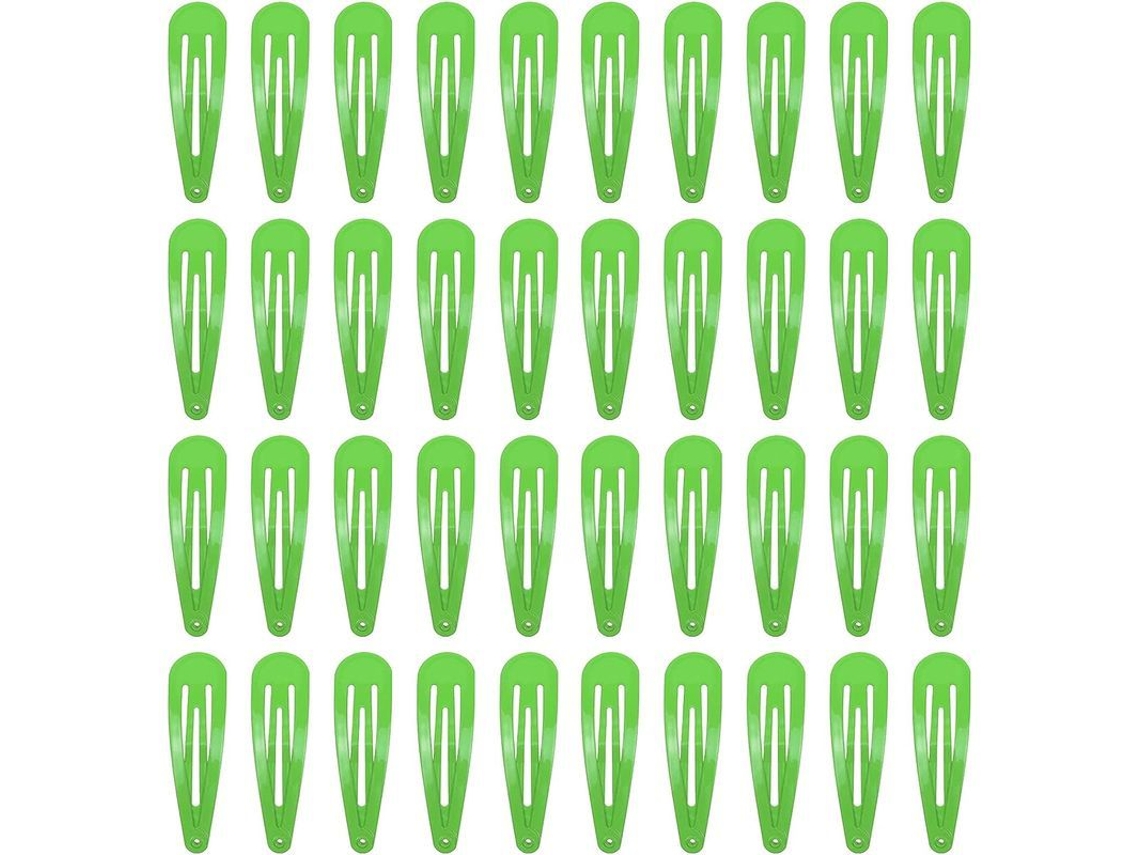 40 Clipes de Cabelo Metal com Fecho 2 Polegadas Cor Verde para Crianças Acessórios de Cabelo Meninas