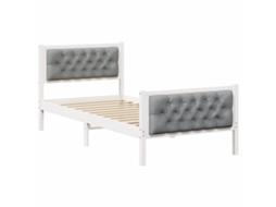 Estrutura da Cama com Cabeceira Cinzento Claro 90x190 cm MAISON EXCLUSIVE