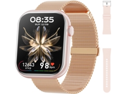 VEANXIN Smart Watch Rastreadores de Fitness com Tela de 1 83 Polegadas Ouro