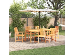 Vidaxl Conjunto De Jantar Para Jardim 7 Unid. Castanho