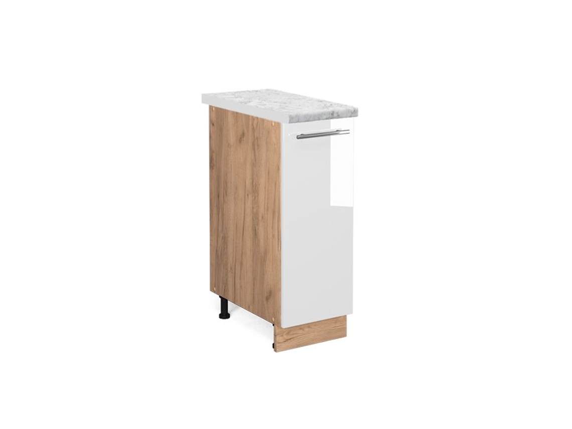 Móveis de cozinha Fame-Line, 30 cm, Mármore PT, Branco Alto Brilho, Vicco
