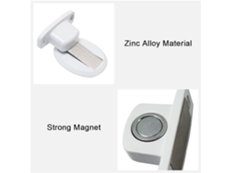 Batente De Porta Magnético De Metal, Resistente, Com Ventosa Invisível Sem Furos , Forte, Para Portas De Metal, Com Parafu Aquaforge (branco)