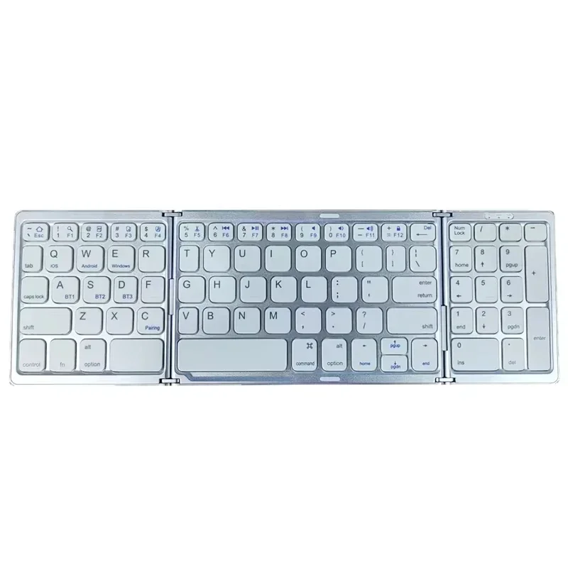 Teclado Bluetooth Dobrável para Android, Ios e Windows MDUG (prateado, Alemão e Inglês)