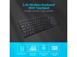 Teclado LAXISCREED Sem Fio 2.4g Touchpad