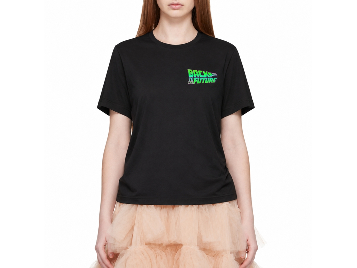 Rockinstone Back To The Future Movie Neon Bttf Black Adult T-shirt Size:m