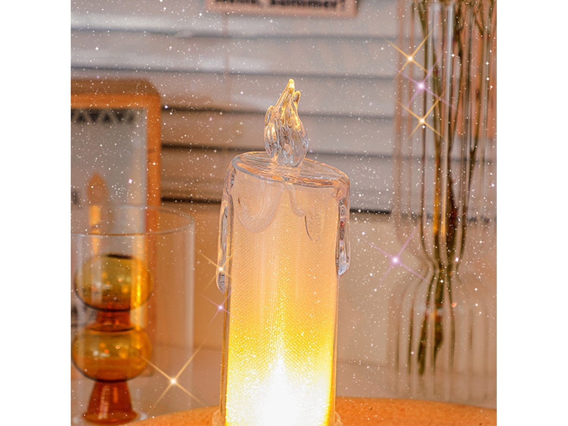Luz de vela simulada com luz ondulada papel de pérola decorativa mesa luz noturna acessório de fotografia | S/MARCA