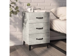 Vidaxl Mesa De Cabeceira 40x40x66 Cm Derivados Madeira Cinza Cimento